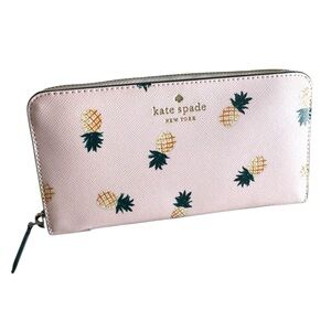 Kate Spade Pink Pineapple Print Wallet NWOT